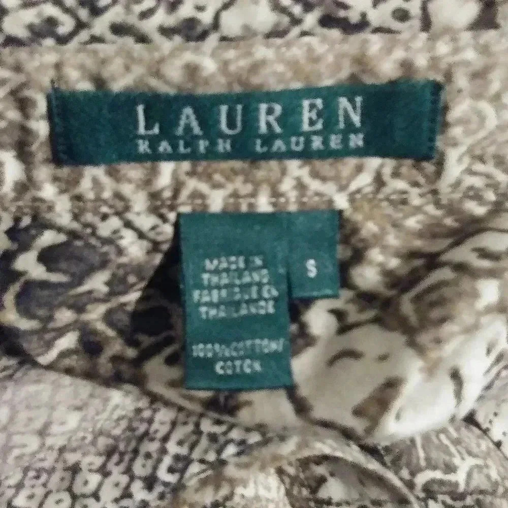 Lauren Ralph Lauren Snake‎ Print Button Down Top - Picture 5 of 5